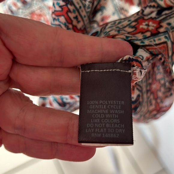 TORRID 2 Lattice Vneck Southwest Style Hi-low Blouse - Picture 6 of 8